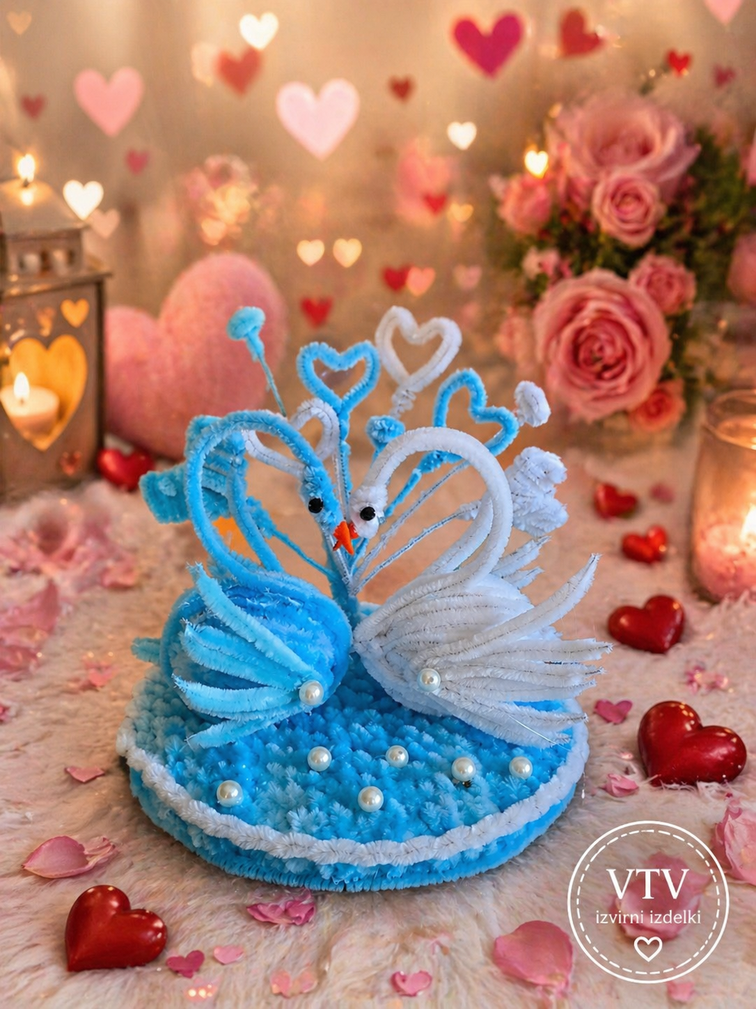💙🦢 Romantični labodji par iz kosmate žice 🦢💙