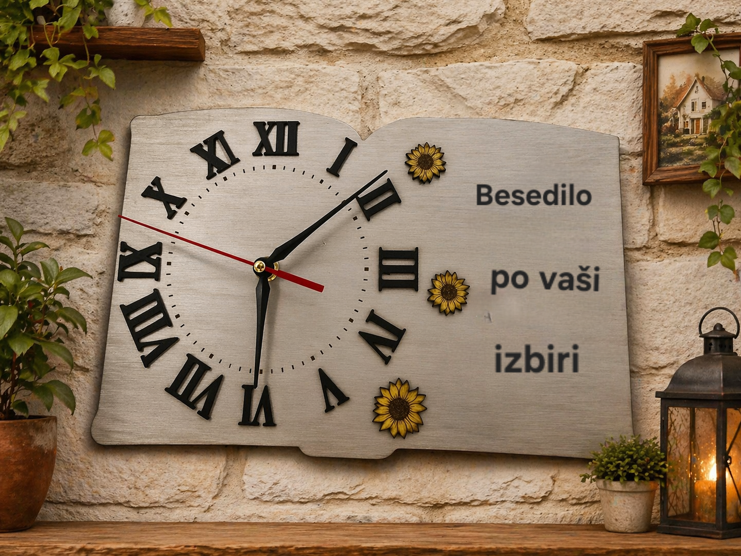 📚🪵 Lesena stenska ura – knjiga po tvoji meri 🕰️✨