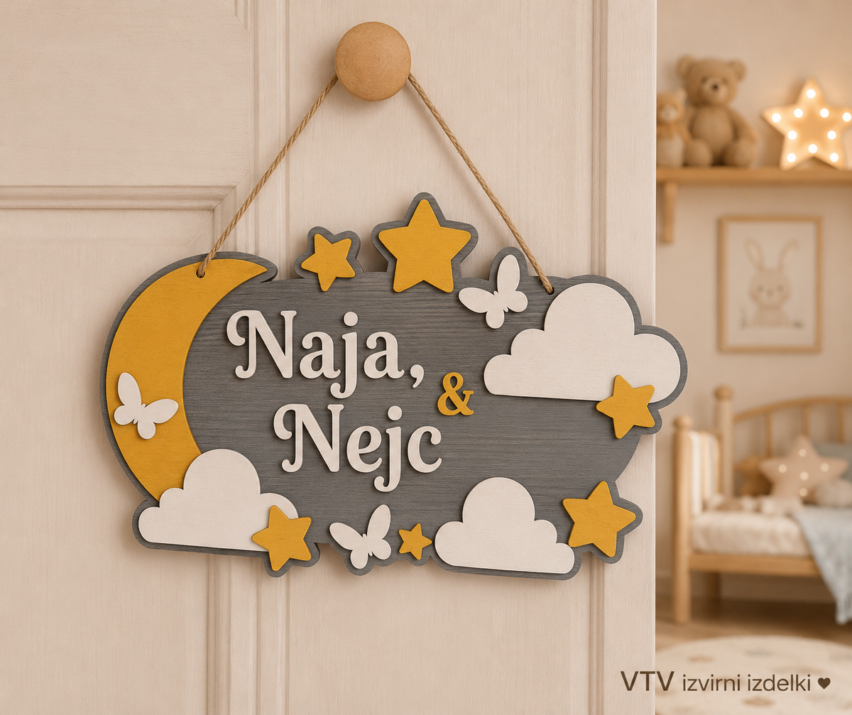 🎈🧸 PERSONALIZIRANO LESENO OBEŠALO ZA OTROŠKO SOBO 🧸🎈