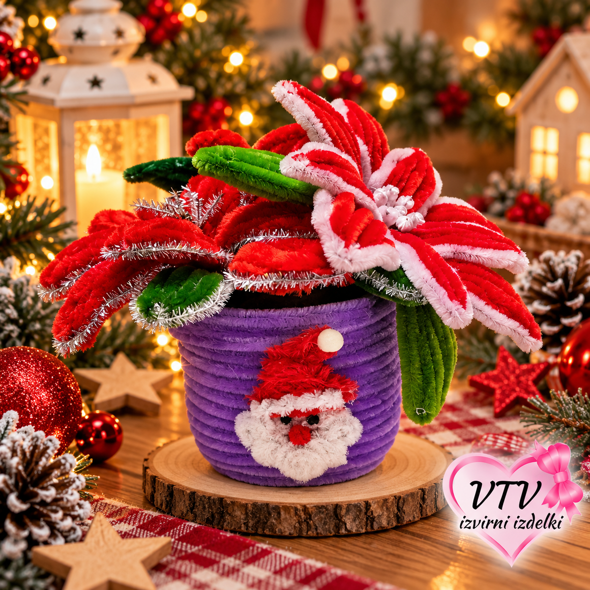 🌺🎄 ČAROBNE BOŽIČNE ZVEZDE S TREMI CVETOVI! 🎄🌺
