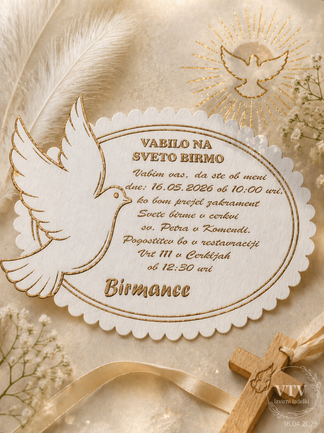 ✨ Leseno vabilo za sveto birmo ✨