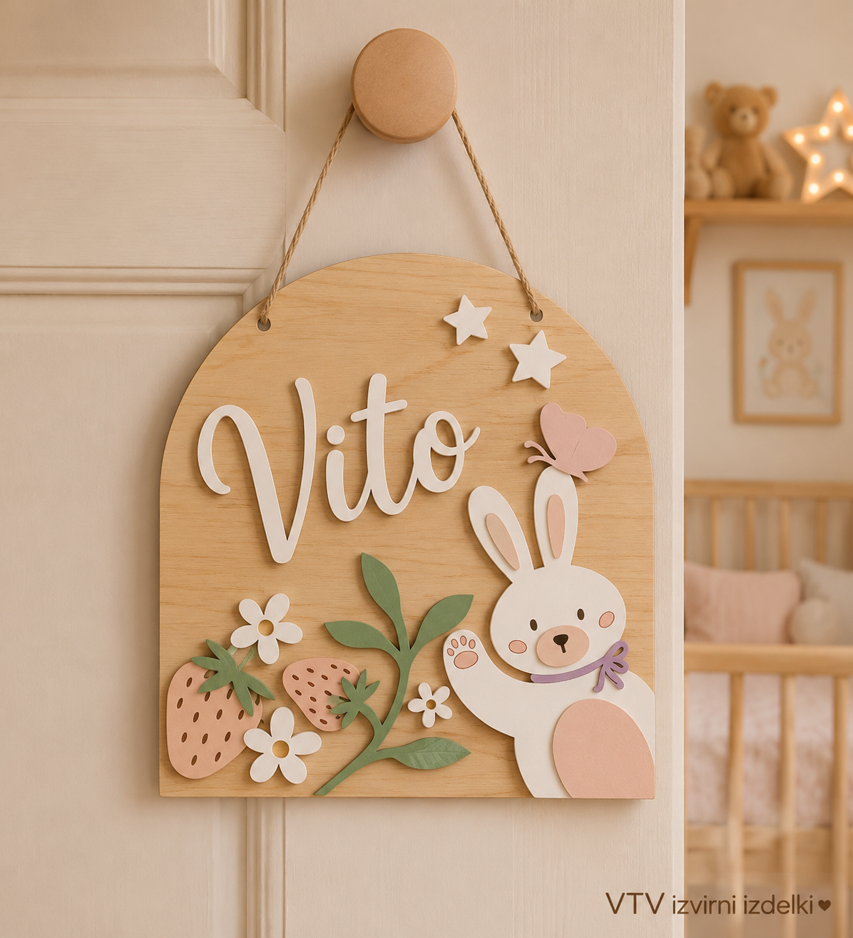 🎈🧸 PERSONALIZIRANO LESENO OBEŠALO ZA OTROŠKO SOBO 🧸🎈