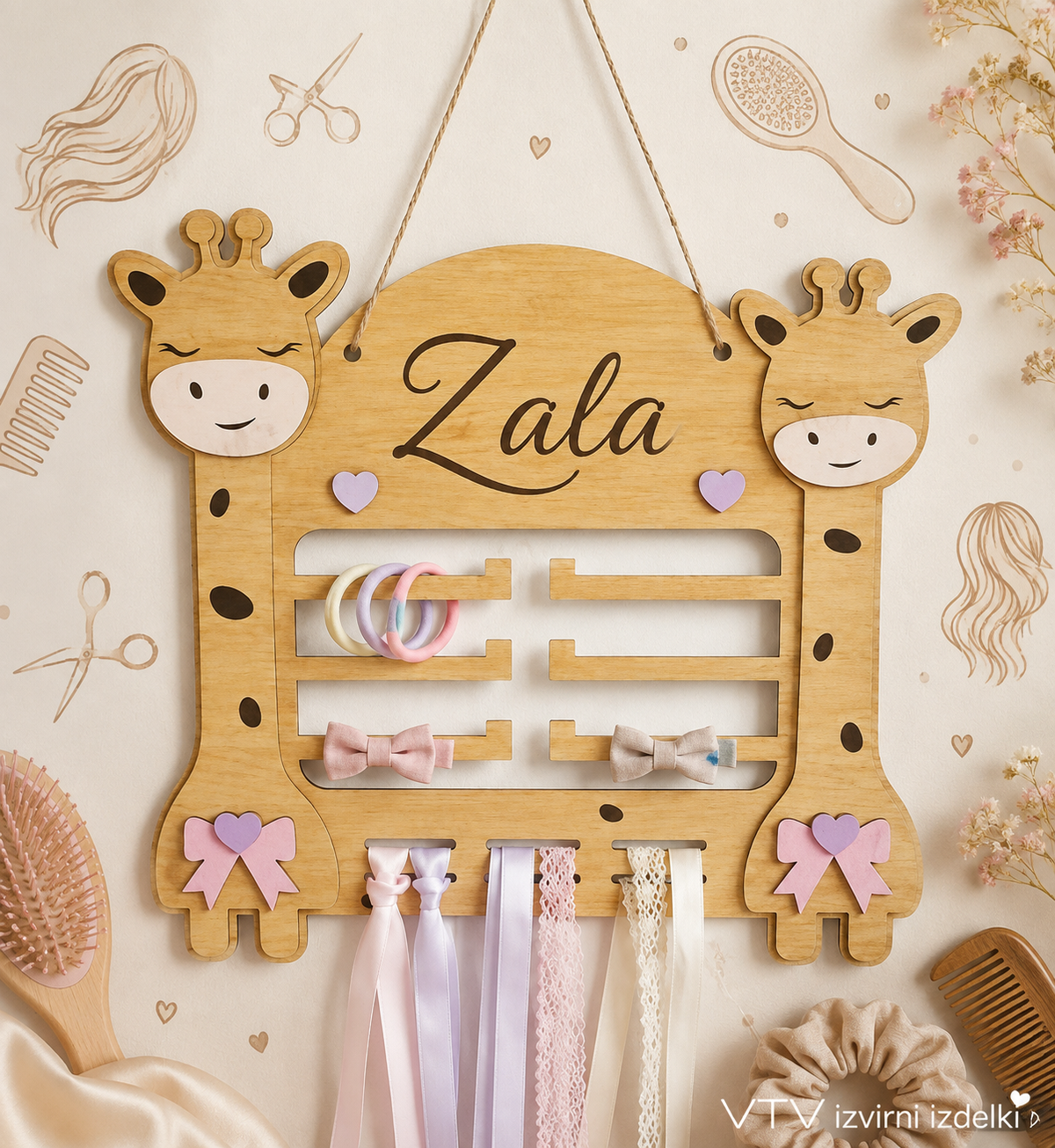 🎀🦒 PERSONALIZIRANO OBEŠALO ZA LASE 🦒🎀
