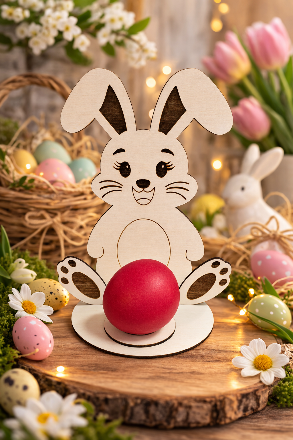 Držalo za jajčko z prijaznim in navihanim zajčkom 🐰🪺🥚