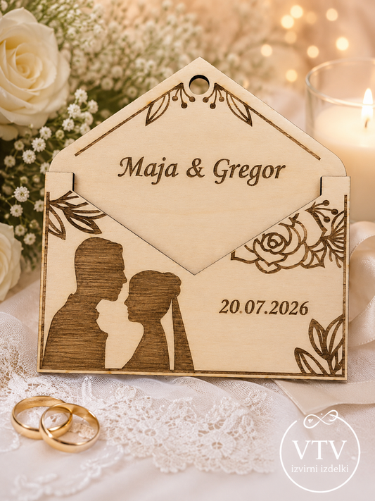 💍 Personalizirana lesena kuverta – čudovit spomin na vajin poročni dan 💍